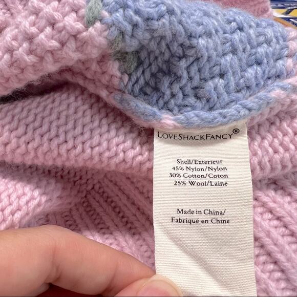 LoveShackFancy Allan Patchwork Turtleneck Sweater Pullover Size M in Autumn Fest - Picture 11 of 12